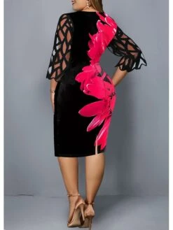 Women‘s Plus Size Curve Party Dress Print Crew Neck 3/4 Length Sleeve Spring Fall Work Casual Prom Dress Midi Dress Casual Daily Dress 8 Women‘s Plus Size Curve Party Dress Print Crew Neck 3/4 Length Sleeve Spring Fall Work Casual Prom Dress Midi Dress Casual Daily Dress -Cheap Plus Fit Dress Store hvoiiz1629179138618