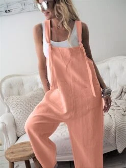 Women's Jumpsuit Solid Color Casual Daily Wear Loose Fit Sleeveless S M L Summer -Cheap Plus Fit Dress Store hvppyb1622101870901