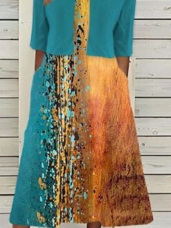 Women's Two Piece Dress Set Casual Dress Dress Set Daily Holiday Fashion Modern Print Midi Dress V Neck Half Sleeve Painting Regular Fit Green Summer Spring S M L XL XXL 5 Women's Two Piece Dress Set Casual Dress Dress Set Daily Holiday Fashion Modern Print Midi Dress V Neck Half Sleeve Painting Regular Fit Green Summer Spring S M L XL XXL -Cheap Plus Fit Dress Store hwpbwm1683089493341