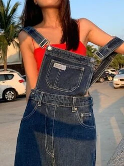 Women‘s Jumpsuit Pocket Solid Color Denim Square Neck Active Street Daily Loose Fit Sleeveless Blue S M L Fall 10 Women‘s Jumpsuit Pocket Solid Color Denim Square Neck Active Street Daily Loose Fit Sleeveless Blue S M L Fall -Cheap Plus Fit Dress Store hwtvbj1693544412112