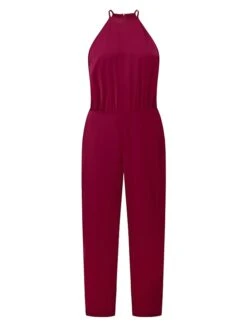 Women's Jumpsuit Lace Up Solid Color Crew Neck Elegant Daily Vacation Straight Regular Fit Sleeveless Wine S M L Spring -Cheap Plus Fit Dress Store hxbgzm1662458915487