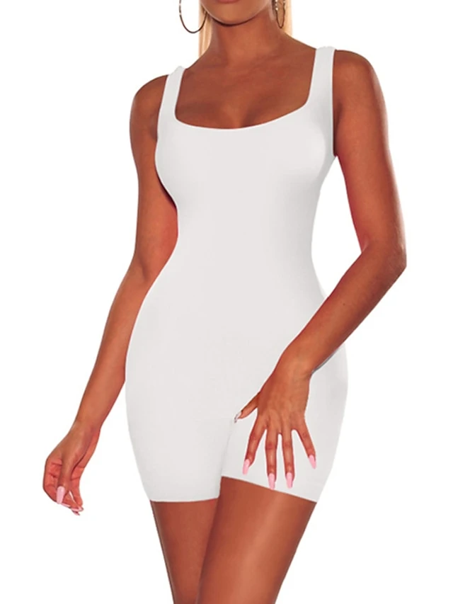 Women's Romper Backless Solid Color Crew Neck Active Home Street Skinny Sleeveless Green Blue Yellow S M L Spring 12 Women's Romper Backless Solid Color Crew Neck Active Home Street Skinny Sleeveless Green Blue Yellow S M L Spring - Image 12