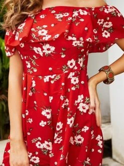 Women's Romper Backless Print Floral Off Shoulder Basic Street Holiday Regular Fit Short Sleeve Red S M L Spring 12 Women's Romper Backless Print Floral Off Shoulder Basic Street Holiday Regular Fit Short Sleeve Red S M L Spring -Cheap Plus Fit Dress Store hxwocu1675736550187