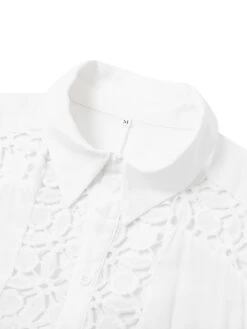 Women's Shirt Dress Casual Dress Cotton Linen Dress Mini Dress Lace Basic Classic Outdoor Daily Vacation Shirt Collar Lace Patchwork Long Sleeve Summer Spring Fall 2023 Loose Fit White Sky Blue Plain 15 Women's Shirt Dress Casual Dress Cotton Linen Dress Mini Dress Lace Basic Classic Outdoor Daily Vacation Shirt Collar Lace Patchwork Long Sleeve Summer Spring Fall 2023 Loose Fit White Sky Blue Plain -Cheap Plus Fit Dress Store hzctwr1684138288019