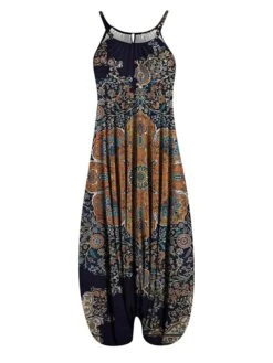 Women's Overall Print Floral Crew Neck Streetwear Daily Vacation Loose Fit Sleeveless Suspender National Style Printing Jumpsuit 36 Women's Overall Print Floral Crew Neck Streetwear Daily Vacation Loose Fit Sleeveless Suspender National Style Printing Jumpsuit -Cheap Plus Fit Dress Store hzjdhp1684041470673