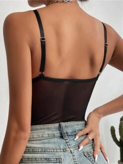 Jumpsuits For Women Sexy Bodysuit Lace Backless Solid Color V Neck Streetwear Street Going Out Regular Fit Sleeveless Black Blue White XS S M Spring Fall -Cheap Plus Fit Dress Store ieyqlm1648029971382