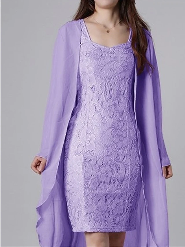 Women's Two Piece Dress Set Casual Dress Lace Dress Outdoor Daily Fashion Streetwear Lace Midi Dress V Neck Long Sleeve Plain Slim Yellow Pink Blue Fall Winter S M L XL XXL 2 Women's Two Piece Dress Set Casual Dress Lace Dress Outdoor Daily Fashion Streetwear Lace Midi Dress V Neck Long Sleeve Plain Slim Yellow Pink Blue Fall Winter S M L XL XXL - Image 2