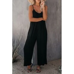 Women's Jumpsuits Casual Summer Basic Daily Wide Leg Navy Blue Overall Solid Color -Cheap Plus Fit Dress Store igxuwb1624632501674