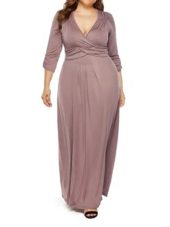 Women's Plus Size Curve Party Dress Swing Dress Formal Dress Plain Long Dress Maxi Dress 3/4 Length Sleeve Ruched Crew Neck Fashion Party Black Wine Fall Winter L XL XXL 3XL 22 Women's Plus Size Curve Party Dress Swing Dress Formal Dress Plain Long Dress Maxi Dress 3/4 Length Sleeve Ruched Crew Neck Fashion Party Black Wine Fall Winter L XL XXL 3XL -Cheap Plus Fit Dress Store ihdovc1694151474053