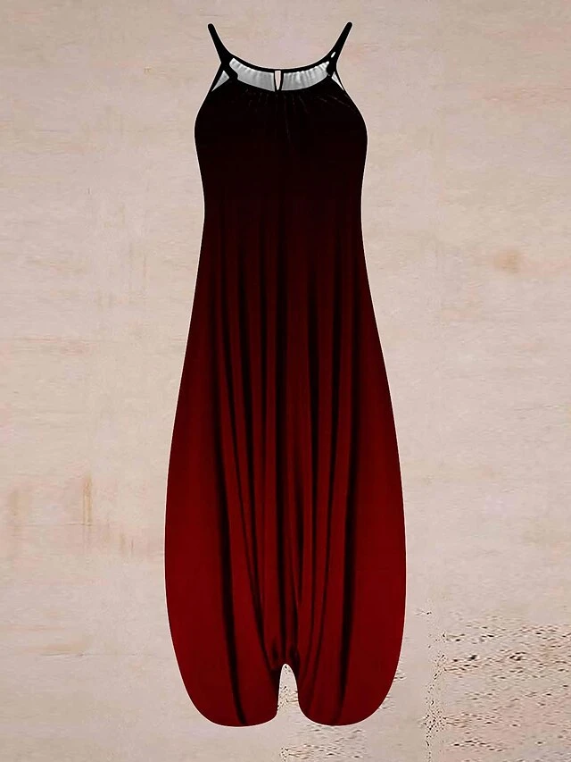 Women's Overall Print Floral Crew Neck Streetwear Daily Vacation Loose Fit Sleeveless Suspender National Style Printing Jumpsuit 2 Women's Overall Print Floral Crew Neck Streetwear Daily Vacation Loose Fit Sleeveless Suspender National Style Printing Jumpsuit - Image 2