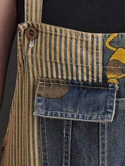 Women‘s Jumpsuit Pocket Print Animal Denim Square Neck Active Street Daily Loose Fit Sleeveless Blue M L XL Fall -Cheap Plus Fit Dress Store ijszqt1693532826225