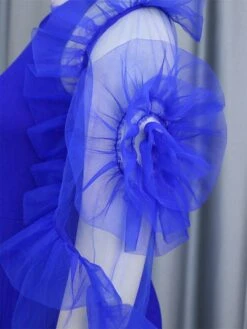 Women's Plus Size Curve Party Dress Formal Dress A Line Dress Plain Midi Dress Long Sleeve Pleated Ruffle Crew Neck Fashion Party Blue Fall Winter XL XXL 3XL 4XL -Cheap Plus Fit Dress Store imigki1694425981938