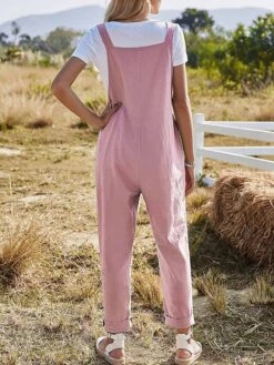 Women's Overall Pocket Solid Color Square Neck Streetwear Daily Vacation Regular Fit Sleeveless Pink Army Green Blue S M L Summer 24 Women's Overall Pocket Solid Color Square Neck Streetwear Daily Vacation Regular Fit Sleeveless Pink Army Green Blue S M L Summer -Cheap Plus Fit Dress Store irywof1680601504825