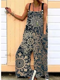 Jumpsuits For Women Summer Overall Pocket Print Floral Square Neck Streetwear Daily Vacation Regular Fit Sleeveless Black White Blue S M L 11 Jumpsuits For Women Summer Overall Pocket Print Floral Square Neck Streetwear Daily Vacation Regular Fit Sleeveless Black White Blue S M L -Cheap Plus Fit Dress Store ivgxfg1678849827094