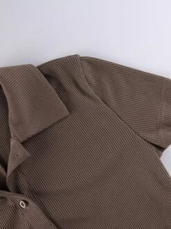 Women's Romper Button Solid Color Shirt Collar Active Street Sport Regular Fit Short Sleeve Black Brown S M L Summer 26 Women's Romper Button Solid Color Shirt Collar Active Street Sport Regular Fit Short Sleeve Black Brown S M L Summer -Cheap Plus Fit Dress Store jafyfu1639989321500