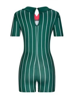 Women's Romper Baseball Workout Bodysuit Print Letter Shirt Collar Active Sport Daily Regular Fit Short Sleeve Black White Yellow XS S M Summer Fall Gym -Cheap Plus Fit Dress Store jddrgn1690528584602