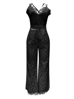 White Jumpsuit For Women Casual Party Street Holiday Deep V 2023 Black Wine Solid Color Zipper Fall -Cheap Plus Fit Dress Store jdiisi1666416558118