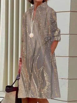 Women's Shirt Dress Casual Dress Midi Dress Outdoor Office Daily Polyester Fashion Modern Shirt Collar Button Pocket Long Sleeve Summer Spring Fall 2023 Loose Fit Light Pink Pink Dark Pink Ombre S M -Cheap Plus Fit Dress Store jfeten1690436731349