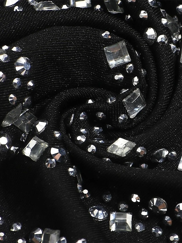 Women's Romper Mesh Beaded Solid Color Stand Collar Active Street Going Out Regular Fit Long Sleeve Black S M L Fall 15 Women's Romper Mesh Beaded Solid Color Stand Collar Active Street Going Out Regular Fit Long Sleeve Black S M L Fall - Image 15