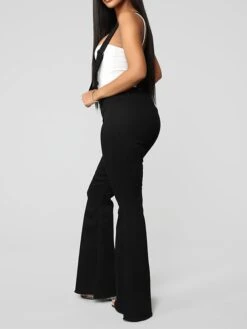 Women's Overall Button Pocket Solid Color Square Neck Streetwear Daily Vacation Regular Fit Sleeveless Black White Light Blue S M L Fall 17 Women's Overall Button Pocket Solid Color Square Neck Streetwear Daily Vacation Regular Fit Sleeveless Black White Light Blue S M L Fall -Cheap Plus Fit Dress Store jiueto1690941122108