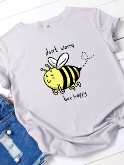 Women's T Shirt Tee Burgundy Tee 100% Cotton Silver White Yellow Graphic Letter Print Short Sleeve Daily Weekend Basic Round Neck Don’t Worry Be Happy Regular Fit 20 Women's T Shirt Tee Burgundy Tee 100% Cotton Silver White Yellow Graphic Letter Print Short Sleeve Daily Weekend Basic Round Neck Don’t Worry Be Happy Regular Fit -Cheap Plus Fit Dress Store jlfcjn1593704423037