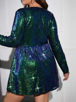 Women's Plus Size Curve Party Dress Sequin Dress Cocktail Dress Solid Color Mini Dress Long Sleeve Ruched Spaghetti Strap Fashion Party Champagne Green Fall Winter XL XXL 3XL 4XL 15 Women's Plus Size Curve Party Dress Sequin Dress Cocktail Dress Solid Color Mini Dress Long Sleeve Ruched Spaghetti Strap Fashion Party Champagne Green Fall Winter XL XXL 3XL 4XL -Cheap Plus Fit Dress Store jlhoaw1694489902143
