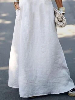 Women's Cotton Linen Dress Casual Dress Maxi Long Dress Cotton Blend Modern Casual Outdoor Daily Vacation V Neck Pocket Sleeveless Summer Spring 2023 Regular Fit White Plain S M L XL 2XL 6 Women's Cotton Linen Dress Casual Dress Maxi Long Dress Cotton Blend Modern Casual Outdoor Daily Vacation V Neck Pocket Sleeveless Summer Spring 2023 Regular Fit White Plain S M L XL 2XL -Cheap Plus Fit Dress Store jlunea1680163017531