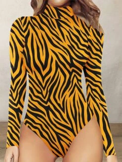 Women's Bodysuit Print Leopard Stand Collar Streetwear Street Daily Regular Fit Long Sleeve Picture Color 1 Picture Color 2 Picture Color 3 S M L Fall 20 Women's Bodysuit Print Leopard Stand Collar Streetwear Street Daily Regular Fit Long Sleeve Picture Color 1 Picture Color 2 Picture Color 3 S M L Fall -Cheap Plus Fit Dress Store jlwyje1696908010308