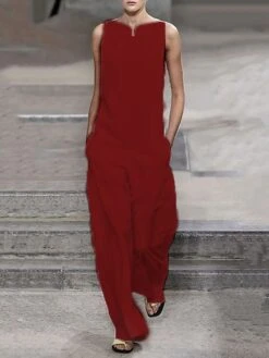 White Jumpsuits For Women Summer Dressy Clean Fit White Pocket Solid Color Crew Neck Streetwear Street Elegant Daily Regular Fit Sleeveless Black Wine S M L Summer 10 White Jumpsuits For Women Summer Dressy Clean Fit White Pocket Solid Color Crew Neck Streetwear Street Elegant Daily Regular Fit Sleeveless Black Wine S M L Summer -Cheap Plus Fit Dress Store jmiqkc1682503635795