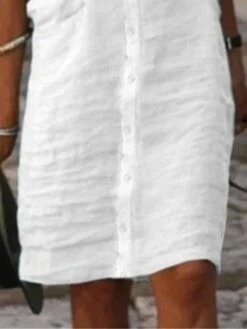 Women's Shirt Dress Casual Dress Cotton Linen Dress Midi Dress Cotton Blend Fashion Classic Outdoor Daily Shirt Collar Button Half Sleeve Summer Spring Fall 2023 Regular Fit Black White Gray Plain S 11 Women's Shirt Dress Casual Dress Cotton Linen Dress Midi Dress Cotton Blend Fashion Classic Outdoor Daily Shirt Collar Button Half Sleeve Summer Spring Fall 2023 Regular Fit Black White Gray Plain S -Cheap Plus Fit Dress Store jmnish1680162740786