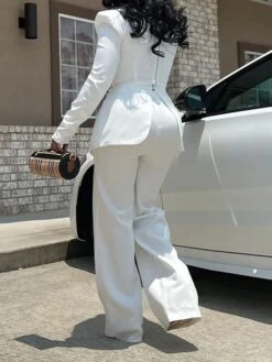 Women's Jumpsuit High Waist Color Block Square Neck Active Daily Vacation Wide Leg Slim Long Sleeve Black White Wine S M L Fall -Cheap Plus Fit Dress Store jnipos1697522336851