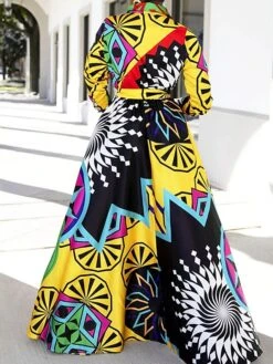 Women's Shirt Dress Casual Dress Sheath Dress Maxi Long Dress Outdoor Daily Vacation Polyester Fashion Casual Shirt Collar Lace Up Button Long Sleeve Fall Winter 2023 Loose Fit Yellow Geometric S M L 5 Women's Shirt Dress Casual Dress Sheath Dress Maxi Long Dress Outdoor Daily Vacation Polyester Fashion Casual Shirt Collar Lace Up Button Long Sleeve Fall Winter 2023 Loose Fit Yellow Geometric S M L -Cheap Plus Fit Dress Store jnmgzt1697526306422