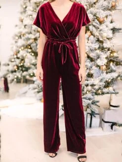 Women's Jumpsuit Lace Up High Waist Solid Color Round Neck Active Christmas Daily Regular Fit Short Sleeve Black Wine Green S M L Fall -Cheap Plus Fit Dress Store jolzmi1697679522782