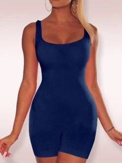 Women's Romper Backless Solid Color Crew Neck Active Home Street Skinny Sleeveless Green Blue Yellow S M L Spring 35 Women's Romper Backless Solid Color Crew Neck Active Home Street Skinny Sleeveless Green Blue Yellow S M L Spring -Cheap Plus Fit Dress Store jpswld1645092965985