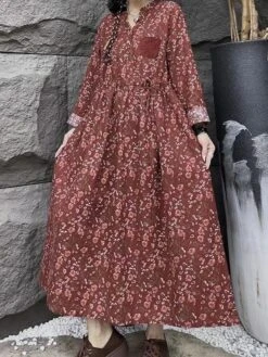 Women's Casual Dress Cotton Linen Dress Swing Dress Maxi Long Dress Linen Cotton Blend Daily Casual Outdoor Daily Vacation Split Neck Button Print Long Sleeve Spring Fall Winter 2023 Loose Fit Wine 9 Women's Casual Dress Cotton Linen Dress Swing Dress Maxi Long Dress Linen Cotton Blend Daily Casual Outdoor Daily Vacation Split Neck Button Print Long Sleeve Spring Fall Winter 2023 Loose Fit Wine -Cheap Plus Fit Dress Store jqfnqm1695284230262