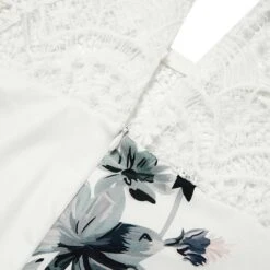 Women's Jumpsuit Lace Print Floral Crew Neck Elegant Daily Holiday Straight Regular Fit Sleeveless Beige White S M L Spring -Cheap Plus Fit Dress Store jsocrm1662460280106