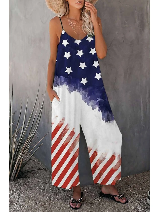 Women's Overall Print Floral U Neck Holiday Daily Vacation Straight Regular Fit Sleeveless Sleeveless Black Blue Brown S M L Summer 3 Women's Overall Print Floral U Neck Holiday Daily Vacation Straight Regular Fit Sleeveless Sleeveless Black Blue Brown S M L Summer - Image 3