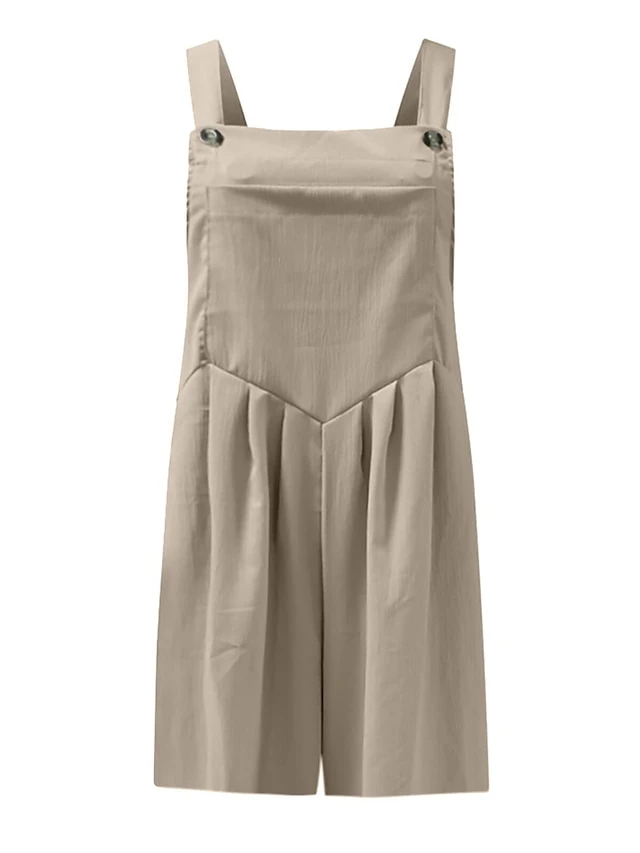 Jumpsuits For Women Summer Overall Bib Pocket Solid Color Square Neck Basic Daily Vacation Regular Fit Sleeveless Black Yellow Pink S M L 10 Jumpsuits For Women Summer Overall Bib Pocket Solid Color Square Neck Basic Daily Vacation Regular Fit Sleeveless Black Yellow Pink S M L - Image 10