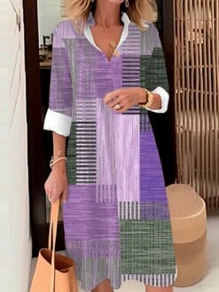 Women's Shirt Dress Casual Dress Midi Dress Outdoor Office Daily Polyester Fashion Modern Shirt Collar Button Pocket Long Sleeve Fall Winter 2023 Loose Fit Yellow Blue Purple Plaid Striped S M L XL 12 Women's Shirt Dress Casual Dress Midi Dress Outdoor Office Daily Polyester Fashion Modern Shirt Collar Button Pocket Long Sleeve Fall Winter 2023 Loose Fit Yellow Blue Purple Plaid Striped S M L XL -Cheap Plus Fit Dress Store jzgrwj1694070523530