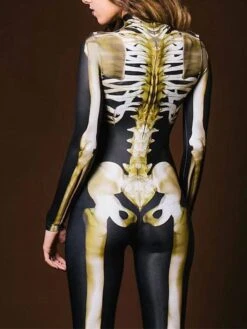 Women's Jumpsuit Halloween Skeleton Print Print Stand Collar Active Sport Daily Regular Fit Long Sleeve Black XS S M Summer 7 Women's Jumpsuit Halloween Skeleton Print Print Stand Collar Active Sport Daily Regular Fit Long Sleeve Black XS S M Summer -Cheap Plus Fit Dress Store kaijcj1690352964948