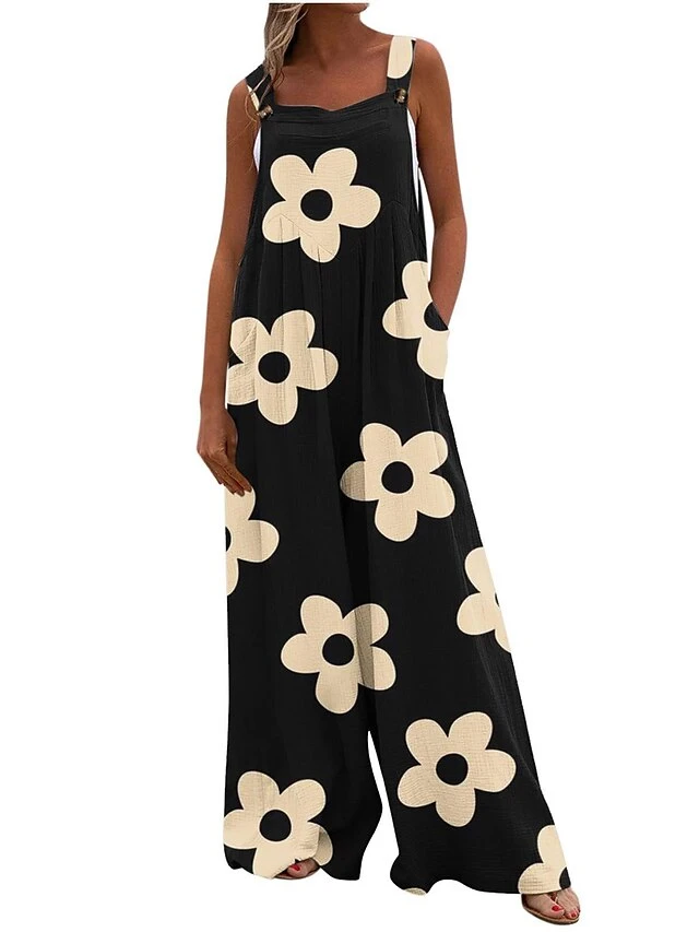 Women's Jumpsuit Animal Square Neck Holiday Traveling Vacation Regular Fit Sleeveless Sleeveless 34 1 2 S M L Summer 12 Women's Jumpsuit Animal Square Neck Holiday Traveling Vacation Regular Fit Sleeveless Sleeveless 34 1 2 S M L Summer - Image 12