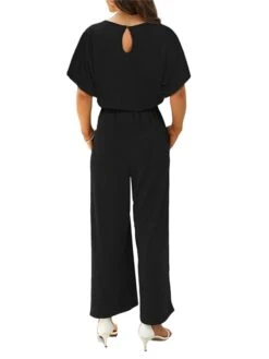 Women's Jumpsuit Lace Up Solid Color Crew Neck Streetwear Daily Vacation Regular Fit Short Sleeve Black Wine Army Green S M L Spring 18 Women's Jumpsuit Lace Up Solid Color Crew Neck Streetwear Daily Vacation Regular Fit Short Sleeve Black Wine Army Green S M L Spring -Cheap Plus Fit Dress Store kejqpd1673405153444