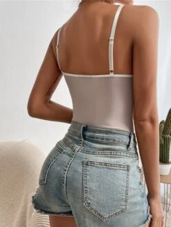 Jumpsuits For Women Sexy Bodysuit Lace Backless Solid Color V Neck Streetwear Street Going Out Regular Fit Sleeveless Black Blue White XS S M Spring Fall -Cheap Plus Fit Dress Store kfefpq1648029969121