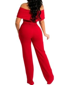 Women's Jumpsuit High Waist Solid Color Off Shoulder Streetwear Party Work Regular Fit Short Sleeve Green Purple Wine S M L Spring 21 Women's Jumpsuit High Waist Solid Color Off Shoulder Streetwear Party Work Regular Fit Short Sleeve Green Purple Wine S M L Spring -Cheap Plus Fit Dress Store kflruw1655979025675