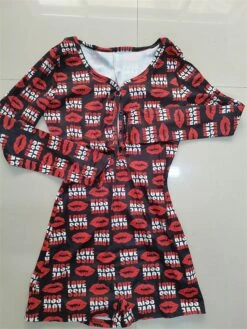 Women's Romper Print Letter V Neck Streetwear Street Daily Regular Fit Long Sleeve Red S M L Summer 15 Women's Romper Print Letter V Neck Streetwear Street Daily Regular Fit Long Sleeve Red S M L Summer -Cheap Plus Fit Dress Store kfncrx1689325600707