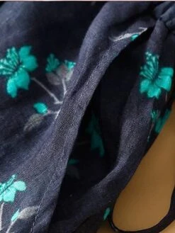 Women's Casual Dress Cotton Linen Dress A Line Dress Midi Dress Linen / Cotton Blend Basic Classic Outdoor Daily Vacation Split Neck Button Pocket 3/4 Length Sleeve Spring Fall Autumn 2023 Loose Fit -Cheap Plus Fit Dress Store khocdg1693967795900