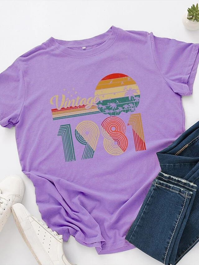 40th Birthday Gifts Women Vintage 1981 Shirt 40 Years Of Being Awesome T-shirt Original Parts Tee Retro Birthday Party Tops(gray2-s) 11 40th Birthday Gifts Women Vintage 1981 Shirt 40 Years Of Being Awesome T-shirt Original Parts Tee Retro Birthday Party Tops(gray2-s) - Image 11