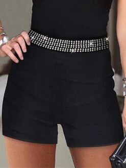 Jumpsuits For Women Summer Dressy Beaded Cut Out Solid Color Halter Neck Streetwear Street Daily Regular Fit Sleeveless Black S M L -Cheap Plus Fit Dress Store kitwdu1689145629741