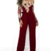 Women's Jumpsuit Lace Embroidered Floral Off Shoulder Elegant Xmas Wedding Party Christmas Regular Fit Long Sleeve Black Wine Blue S M L Fall