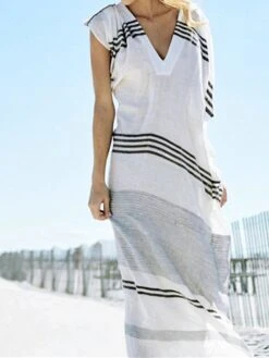 Women's Casual Dress Cotton Dress White Dress Midi Dress Cotton Basic Classic Outdoor Daily Vacation V Neck Print Short Sleeve Spring Fall Winter 2023 Loose Fit White Striped One-Size 13 Women's Casual Dress Cotton Dress White Dress Midi Dress Cotton Basic Classic Outdoor Daily Vacation V Neck Print Short Sleeve Spring Fall Winter 2023 Loose Fit White Striped One-Size -Cheap Plus Fit Dress Store kpqmfm1692341173020